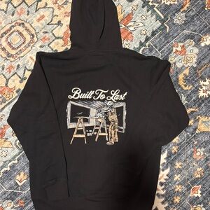 Black 'Built To Last' Graphic Hoodie